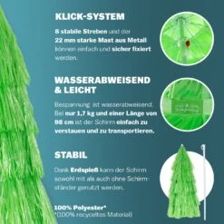 Sonnenschirm Hawaii Grün Ø160cm UV-Schutz 30+ -GartenMeister Verkäufe ed087ba55f1e10220d255ee2216cc1d6 04 102503 on dts web low de 1