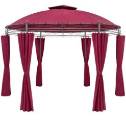 Pavillon Toscana Bordeauxviolett Ø3,5m UV-Schutz 50+