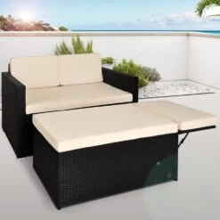 Polyrattan Bank Schwarz/Creme Mit Stauraum -GartenMeister Verkäufe f0c5a6f9a5beef7bcbecf2d8680bab6f de 991016d 13 1