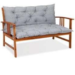 Bankauflage Mit Rückenlehne Hellgrau Meliert 100x110x8cm