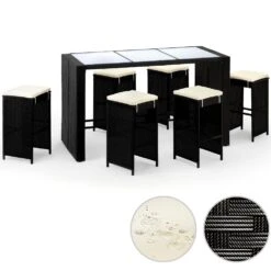Polyrattan Bar-Set Rio 7-tlg. Schwarz Inkl. Sitzauflagen -GartenMeister Verkäufe f33b9f583fff7ff580a6558d9a62c3a7 de 991074d 2 1