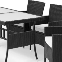 Polyrattan Garten-Sitzgruppe Nizza 7-tlg. Schwarz Milchglas -GartenMeister Verkäufe f4a76d3e7388e4257224335153396846 de 994883d 4
