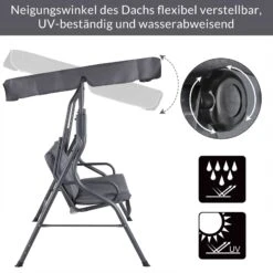 Hollywoodschaukel Anthrazit Mit Sonnendach -GartenMeister Verkäufe f4b4f16f7f759f4285ba284a227668b7 de 107954d 5