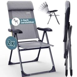Gartenstuhl 2er-Set Grau Alu Klappbar -GartenMeister Verkäufe f5d429bb47f897e9f9dc738f9c6986ca 01 1 109580 on fs m amz high de 1