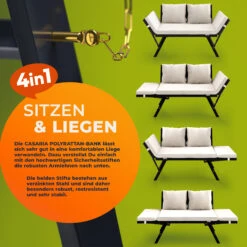 Polyrattan Gartenbank Schwarz/Creme 176x56x81cm -GartenMeister Verkäufe f68e4f929a5ffe30524c9be7276ae189 03 109599 on dts amz high de 1