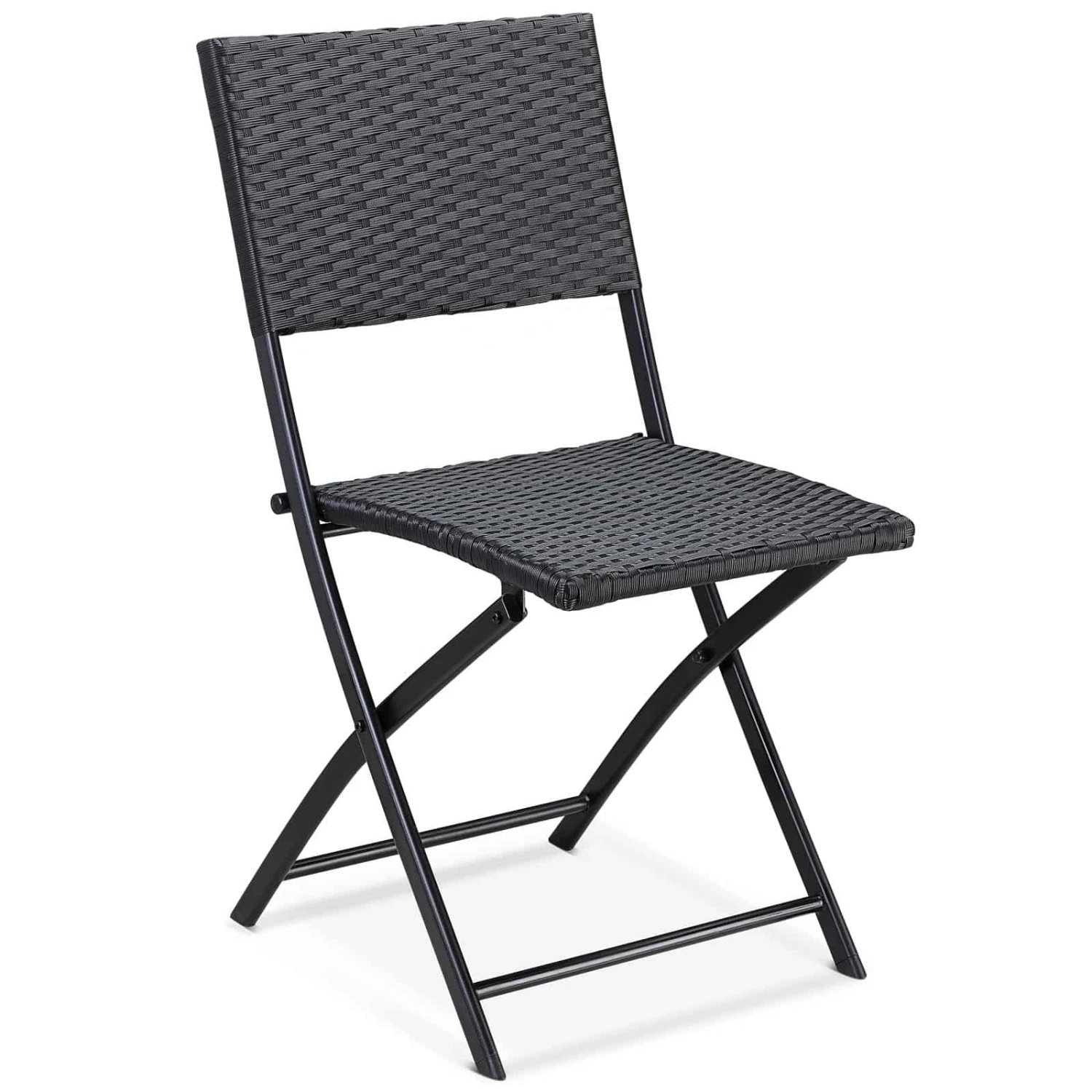 Polyrattan Klappstuhl Rom 4er-Set Schwarz 2 Polyrattan Klappstuhl Rom 4er-Set Schwarz – Bild 2