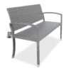 Polyrattan Gartenbank Grau 122x58x87cm